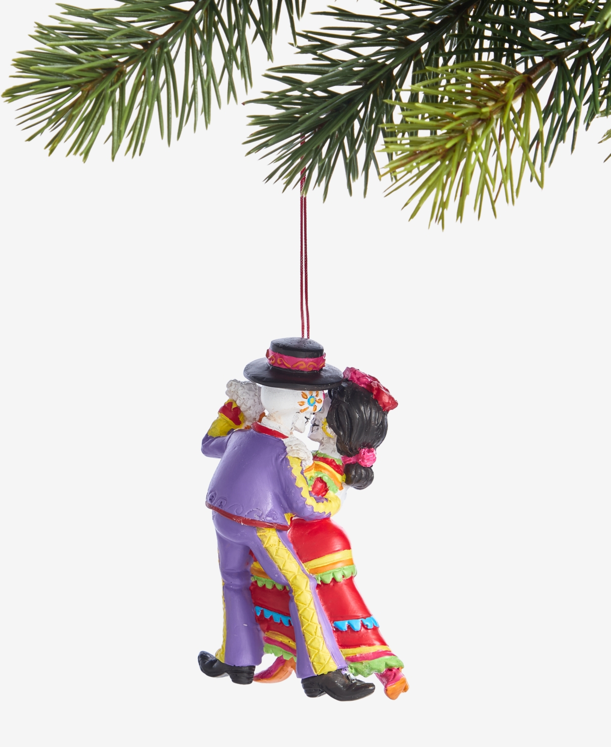 Holiday Lane Day Of The Dead Skeleton Couple Ornament, Macy's Exclusive In Transparent