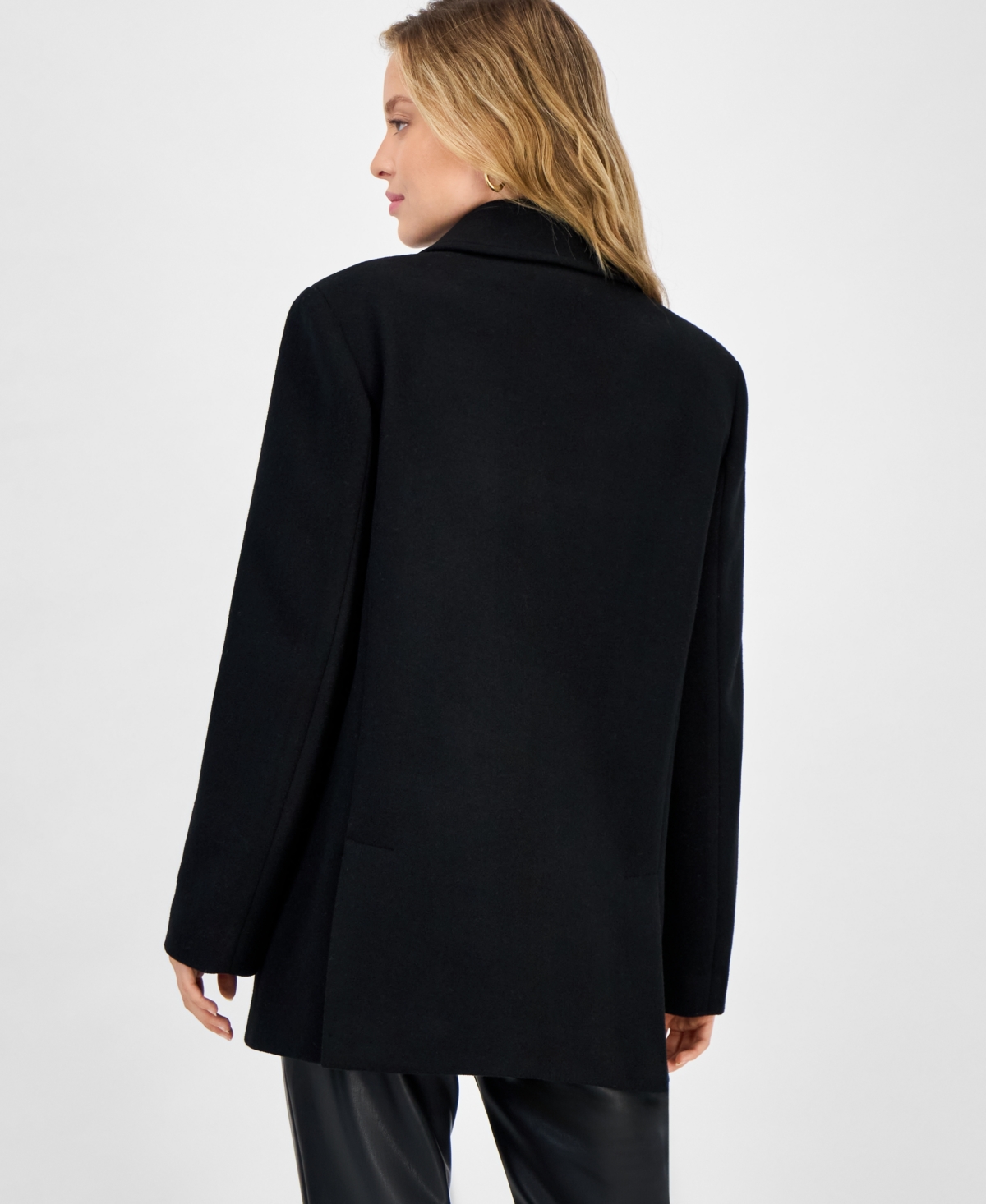 Cece Women's Notched-collar Two-button Blazer Coat In Black