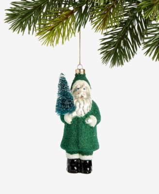 Holiday Lane - Enchanted Emerald Green Santa Ornament