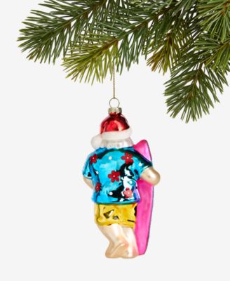 Hawaii Glass Surfing Santa Ornament, Macy's Exclusive