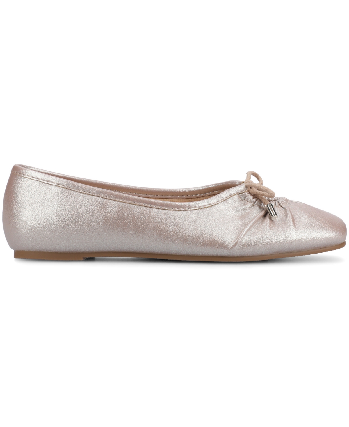 Journee Collection Women's Callee Ballet Bow Slip On Dress Flats In Silver