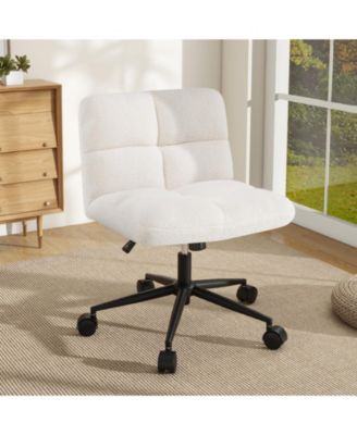 Cross Legged Chair with Wheels with Padded Seat Adjustable Height for Bedroom Study