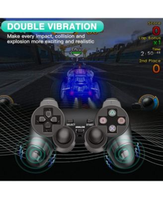 Wired Dual Vibration Game Controller for Sony PlayStation 2 – Ergonomic Design, 6FT Cable, High Precision Joysticks (Black)