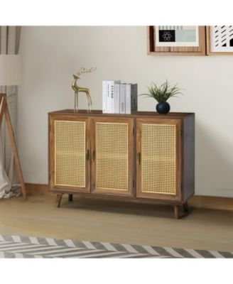 Mid-century Modern Pidcock Contemporary Door Accent Cabinet with Rattan