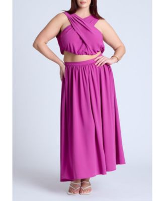 Women's Shirred Wrap Crop Top