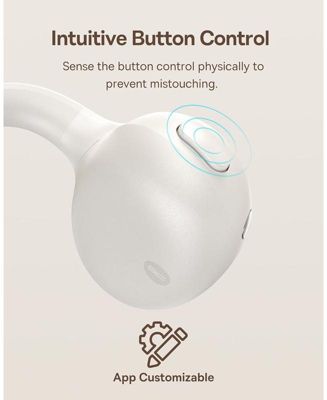 Open Earbuds True Wireless Earbuds Bluetooth 5.3 Open Ear Headphones Sport Earphones,MC1 White