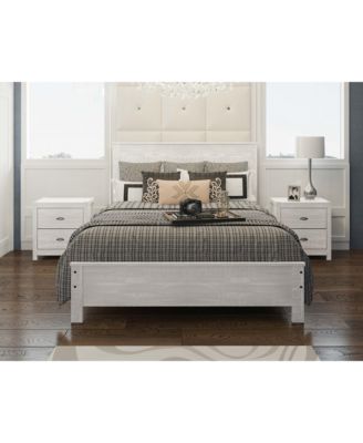 White Solid Wood Full Double Bed Frame
