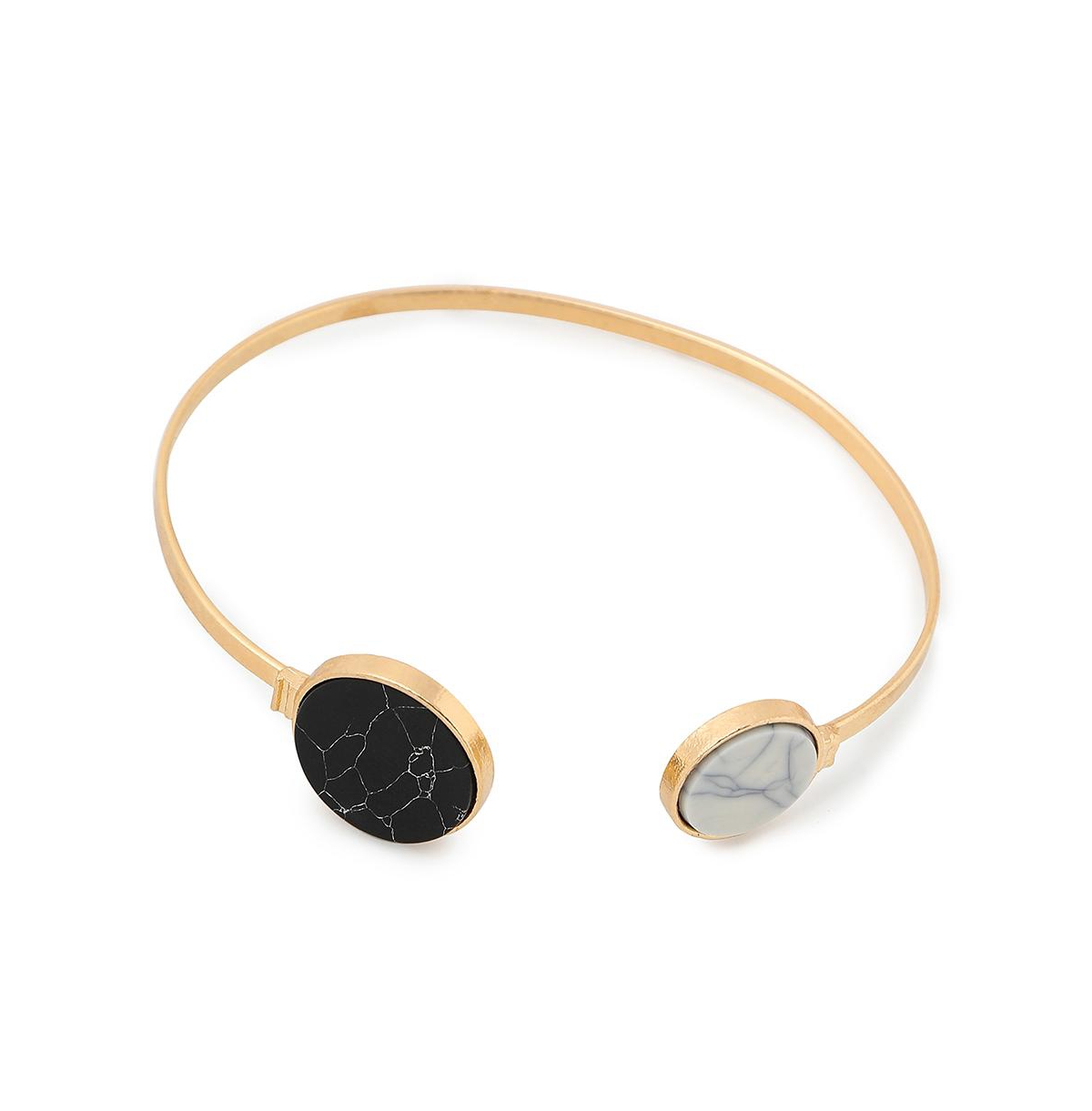 Sohi Women's Gold Plated Designer Stone Bracelet In Gold