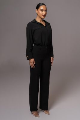 Women's Black Stella Button Up Shirt