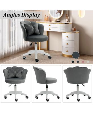 Modern Velvet Task Chair 360 Swivel Adjustable Height Office Chair