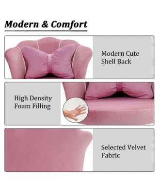 Modern Velvet Task Chair 360 Swivel Adjustable Height Office Chair