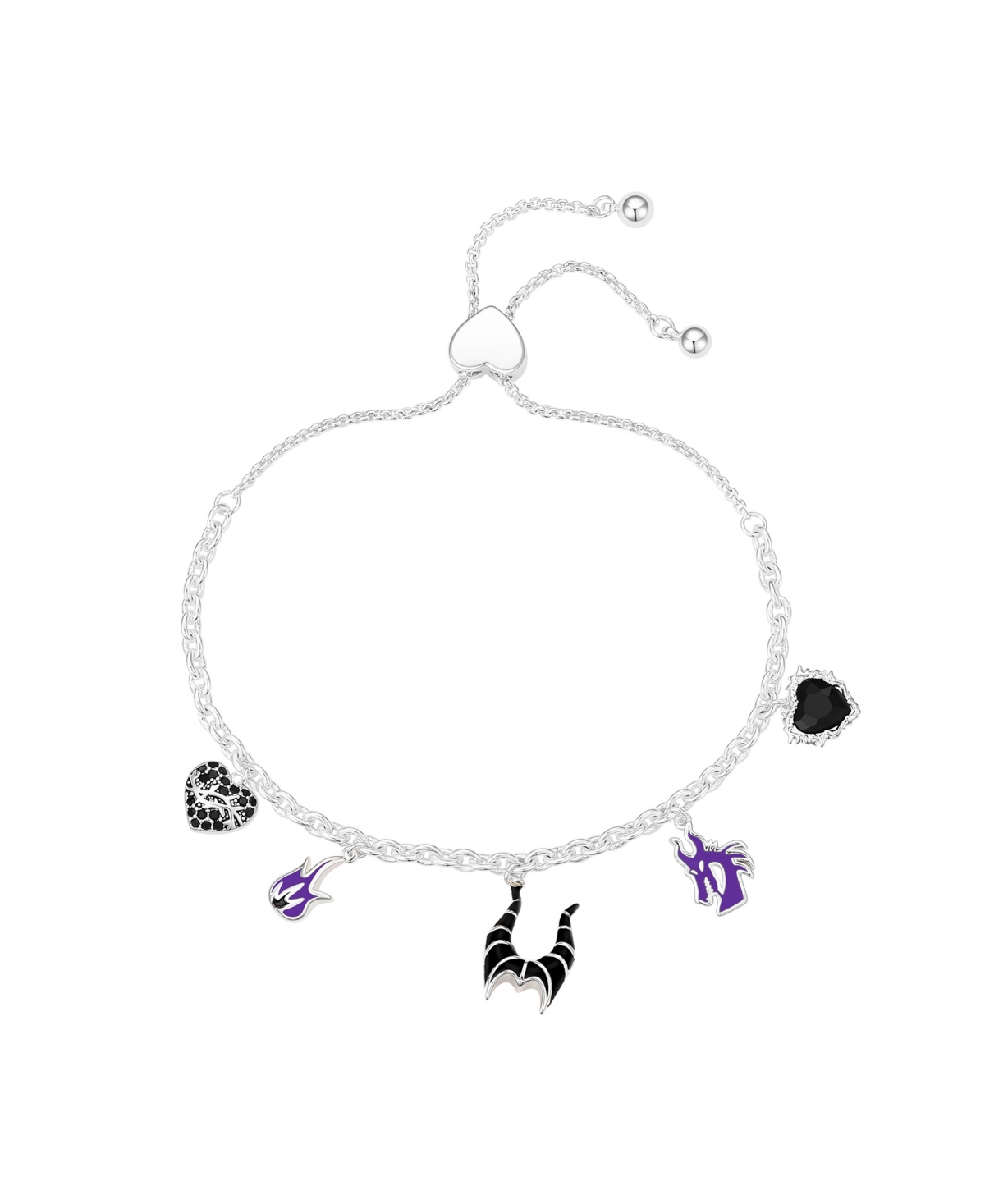 Crystal Maleficent Bolo Bracelet - Silver