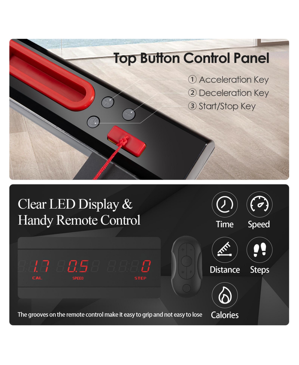 3-in-1 Folding Treadmill with Desk – Lcd Display and Space-Saving Design