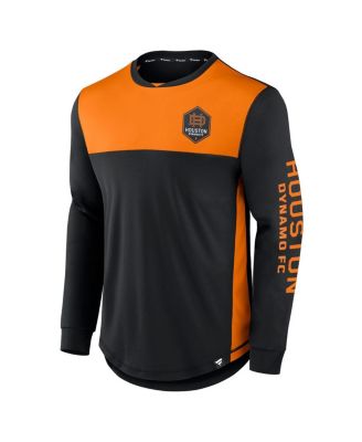 Men's Black/Orange Houston Dynamo FC Striker Long Sleeve T-Shirt