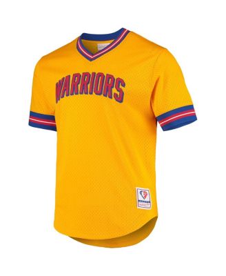 Men's Gold San Francisco Warriors Hardwood Classics 75th Anniversary Mesh V-Neck T-Shirt