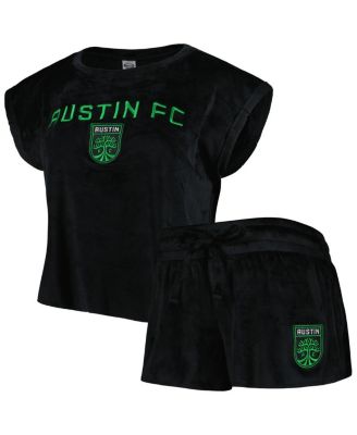 Concepts Sport - Women's Black Austin FC Intermission T-Shirt and Shorts Sleep, Set of 2