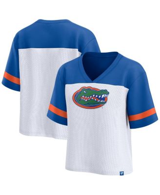 Fanatics - Women's White/Royal Florida Gators Fundamentals Mesh Fashion T-Shirt