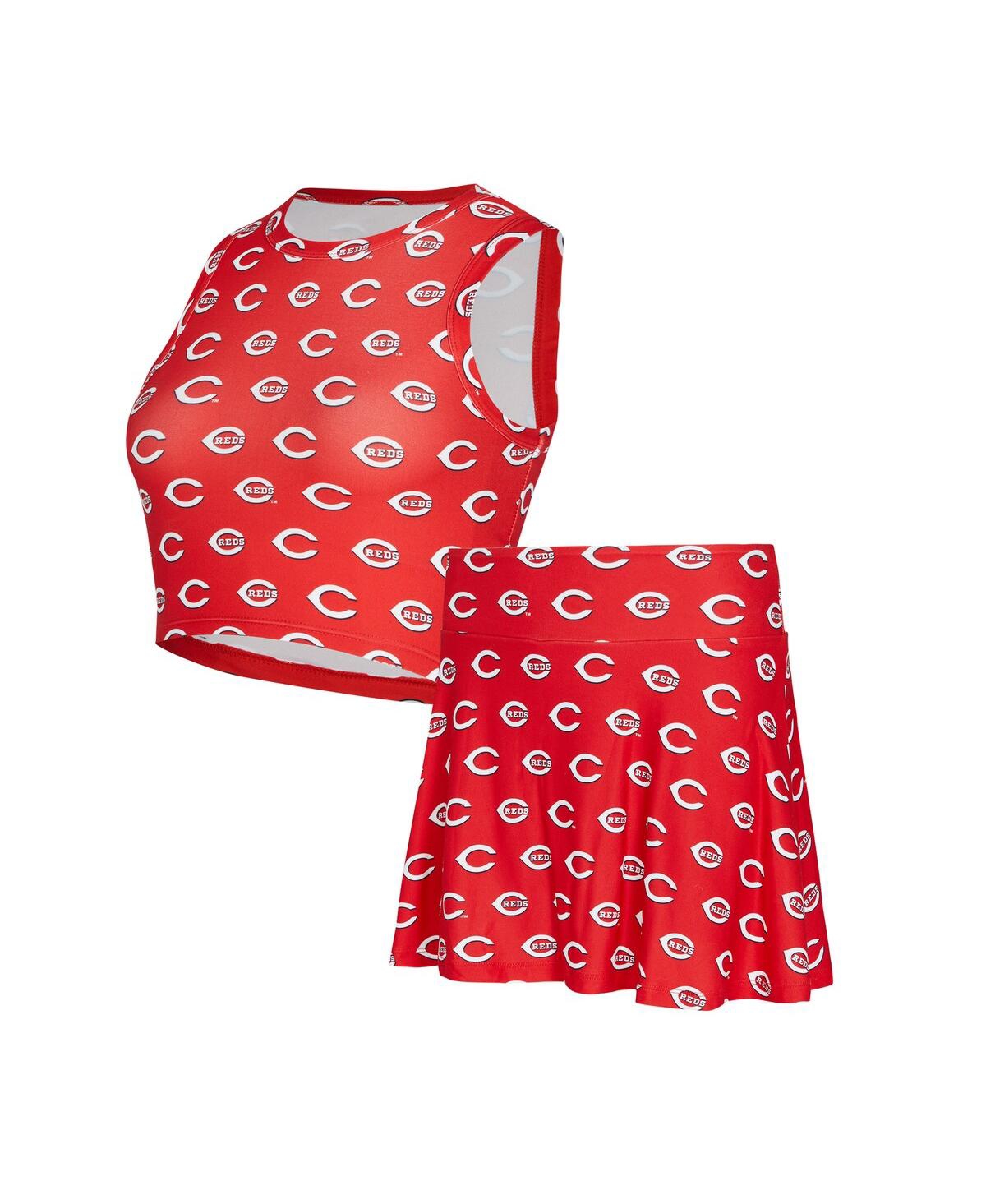 Women's Red Cincinnati Reds Knit Tank Top and Skort Set - Red