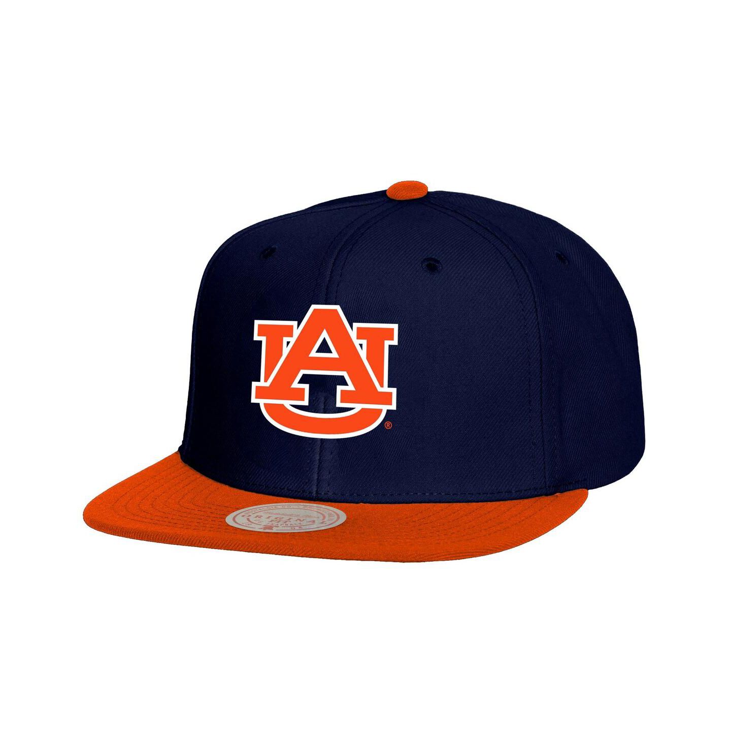 Мужская кепка Mitchell & Ness Navy/Orange Auburn Tigers 2-Tone 2.0 Snapback Hat — фото 1