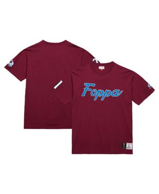 Mitchell & Ness - Men's Peter Forsberg Burgundy Colorado Avalanche Premium Nickname Vintage Logo T-Shirt