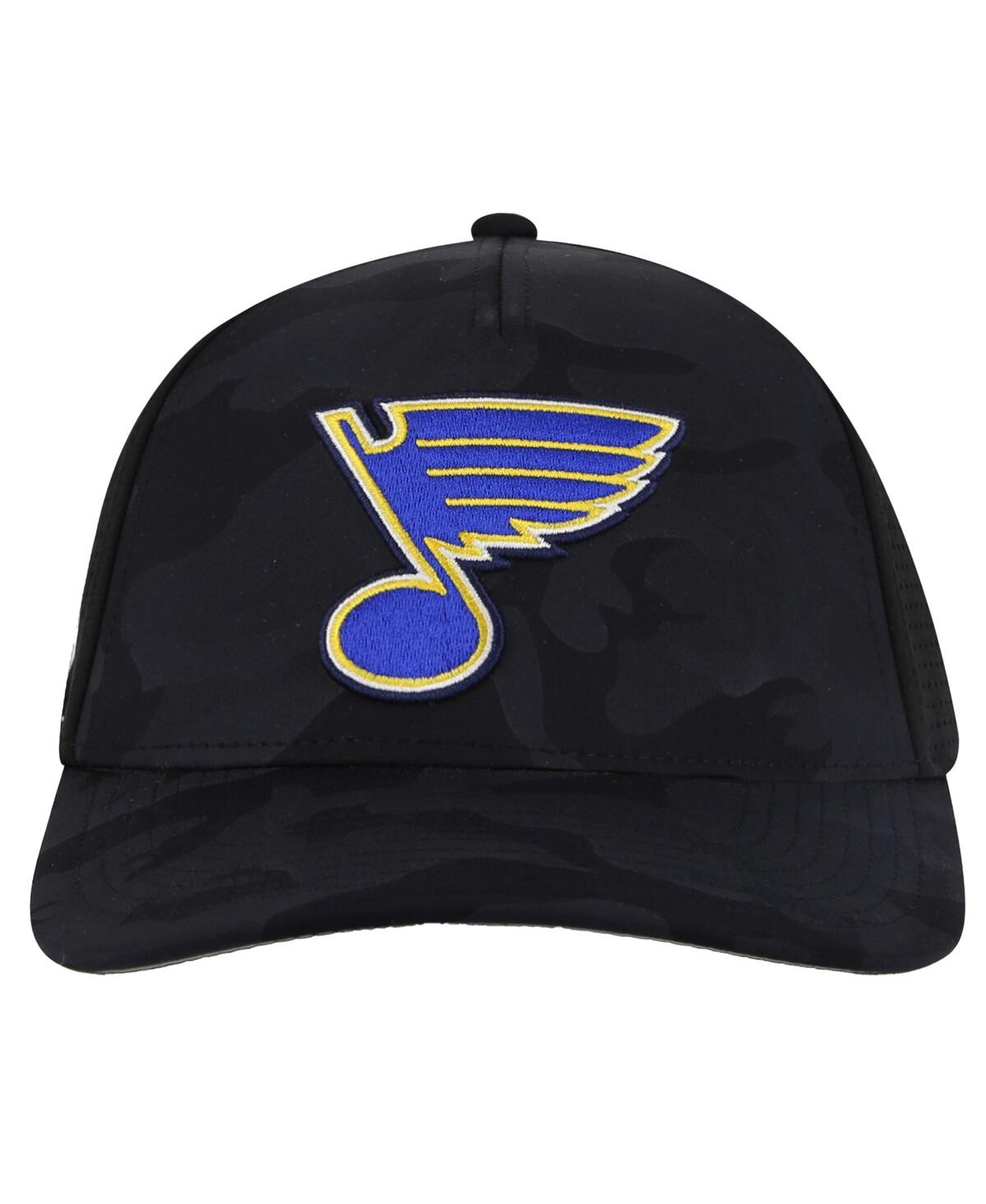 Men's Black St. Louis Blues Valin Camo Super Tech Vented Adjustable Hat - Black