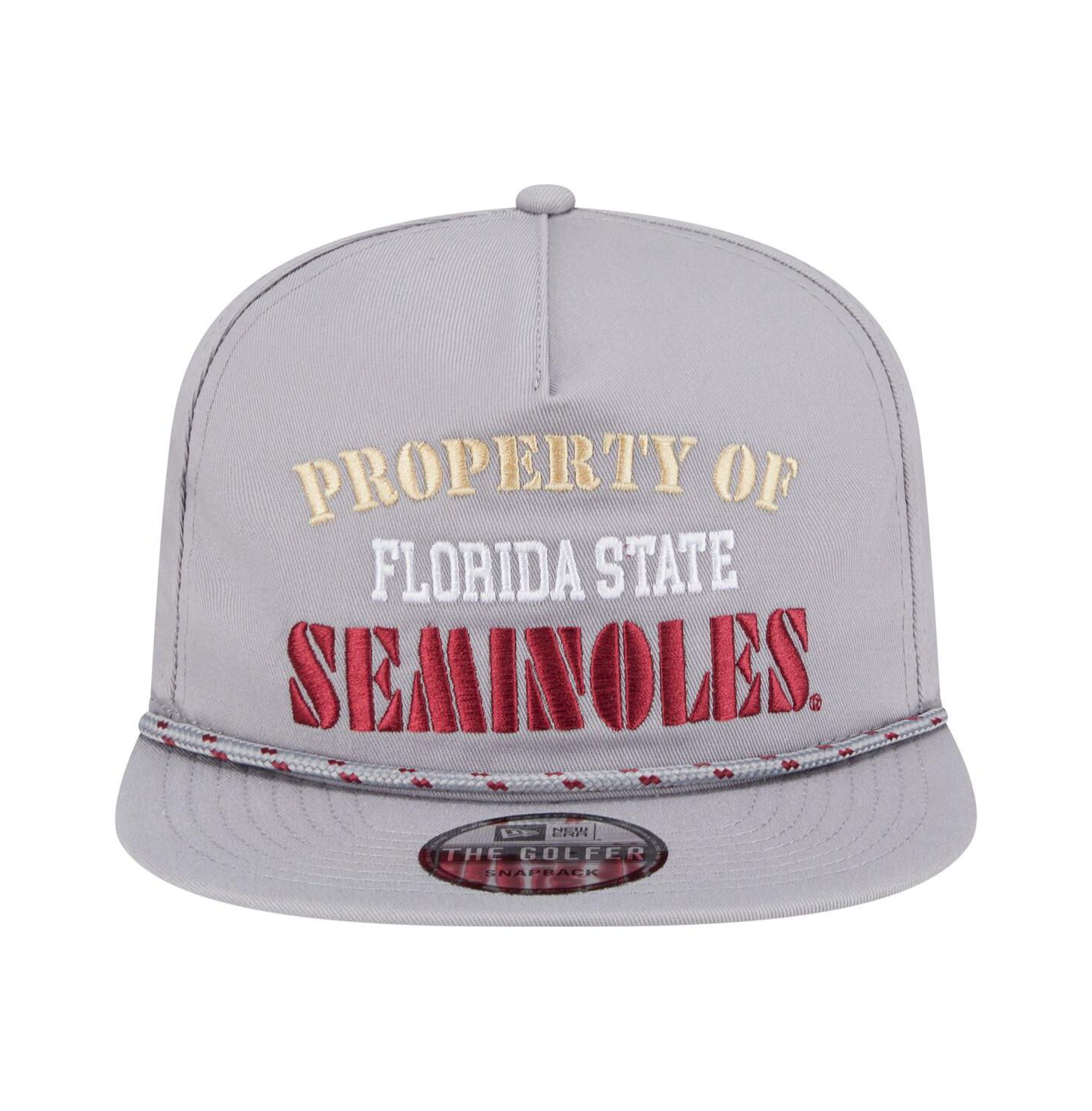 Мужская кепка New Era Gray Florida State Seminoles Golfer Vintage Adjustable Hat — фото 2