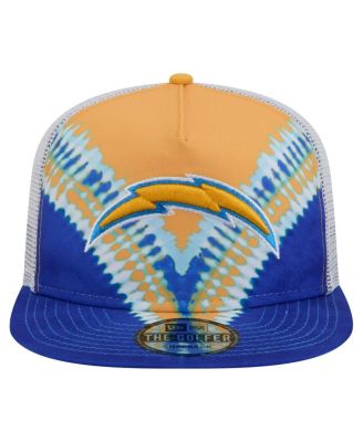 Men's Gold/Blue Los Angeles Chargers Throwback Dye Golfer Snapback Hat