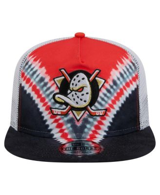 Men's Black/Orange Anaheim Ducks Throwback V-Dye Adjustable Golfer Hat