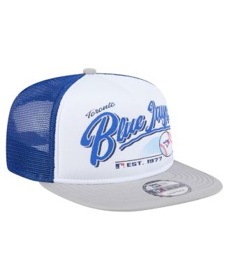 Men's White/Gray Toronto Blue Jays Retro Script Trucker 9FIFTY Snapback Hat