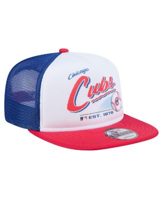 Men's White/Red Chicago Cubs Retro Script Trucker 9FIFTY Snapback Hat