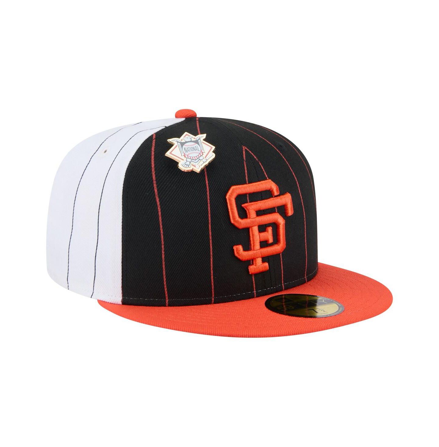 Мужская кепка New Era Black San Francisco Giants Pinstripe 59FIFTY Fitted Hat — фото 3