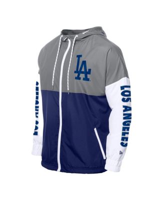 Men's Royal/Gray Los Angeles Dodgers Color Block Full-Zip Hoodie Windbreaker Jacket