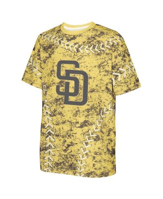 Big Boys and Girls Gold San Diego Padres Slide Score Bold T-Shirt