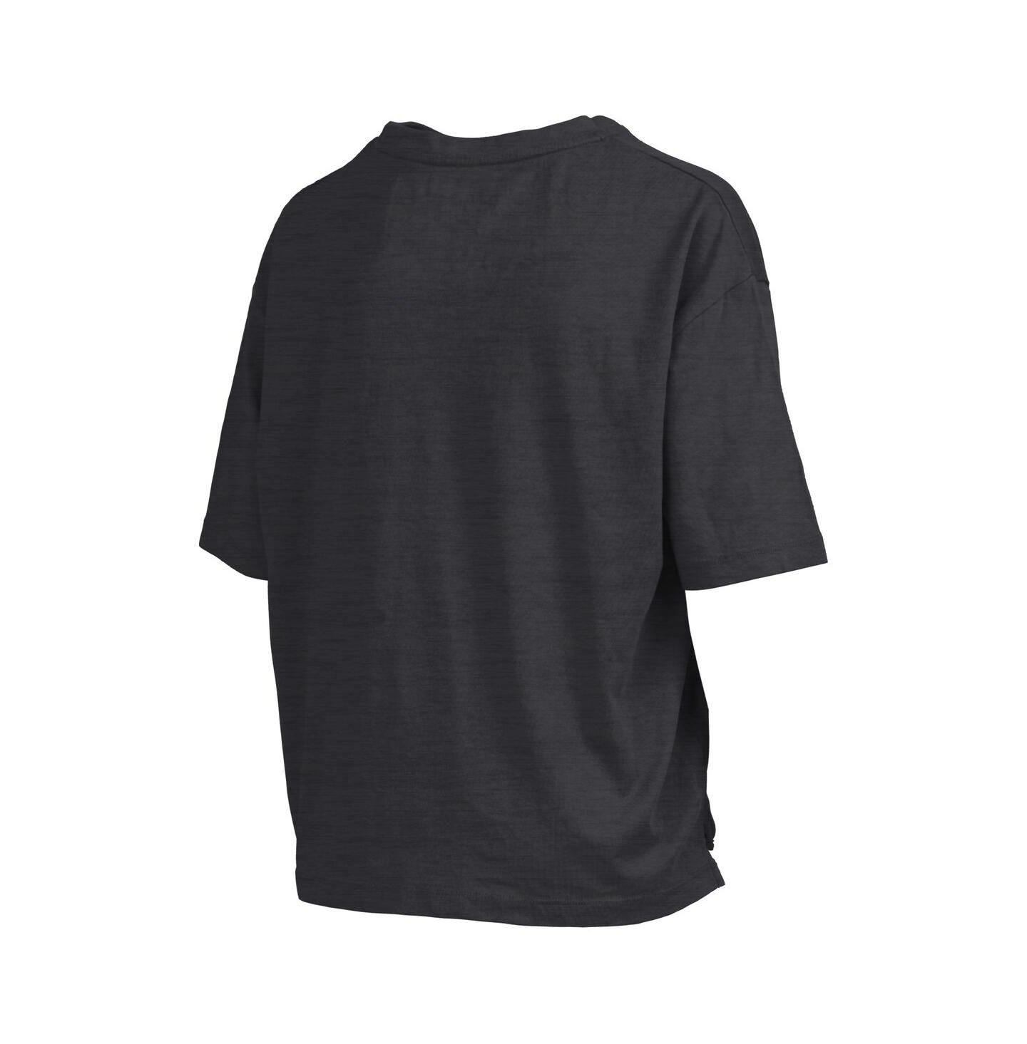 Женская футболка Pressbox Black Purdue Boilermakers Nelson Arch Over Logo Waist Length Oversized Slub — фото 3