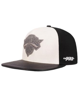 Men's Cream/Black New York Knicks French Terry Snapback Hat