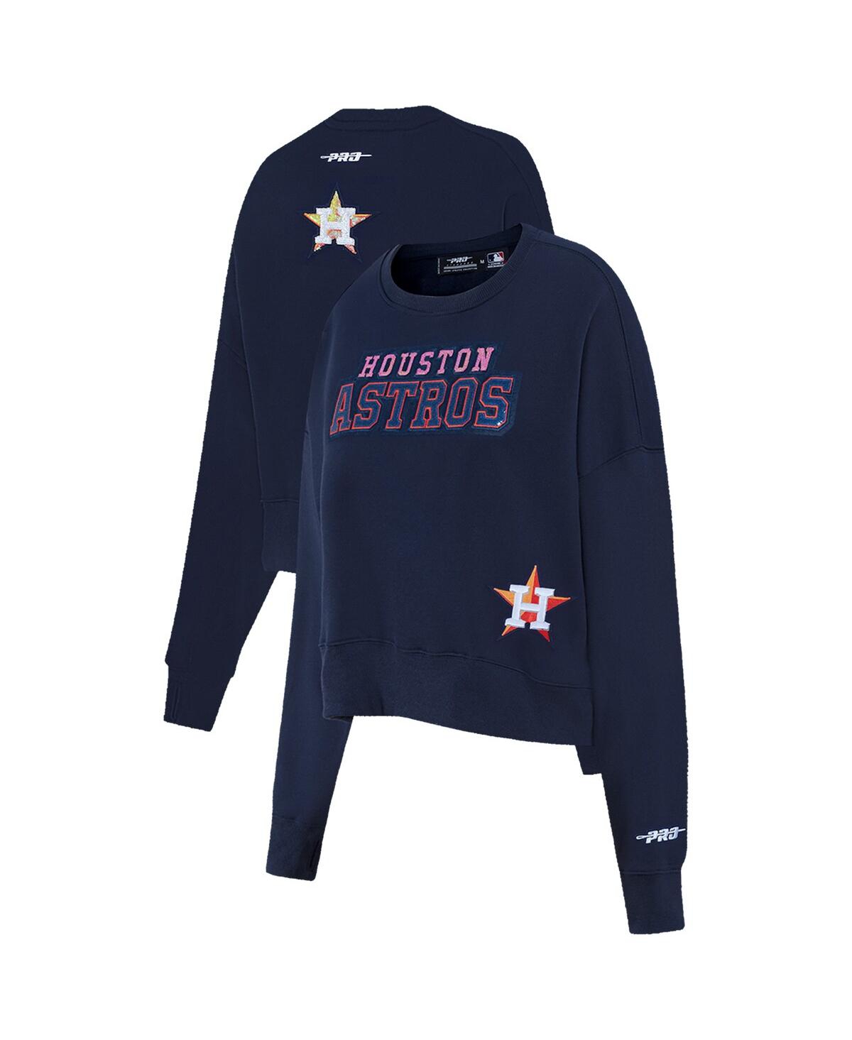 Women's Navy Houston Astros Game Day Classics Crewneck Pullover Sweatshirt - Navy