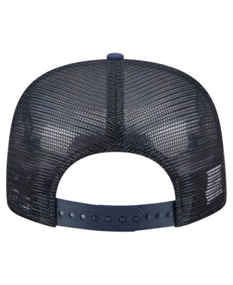 Men's Navy Houston Astros Adventure Pattern Golfer Trucker Snapback Hat