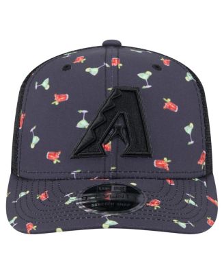 Men's Black Arizona Diamondbacks Adventure Drinks Pattern 9SEVENTY Stretch-Snap Hat