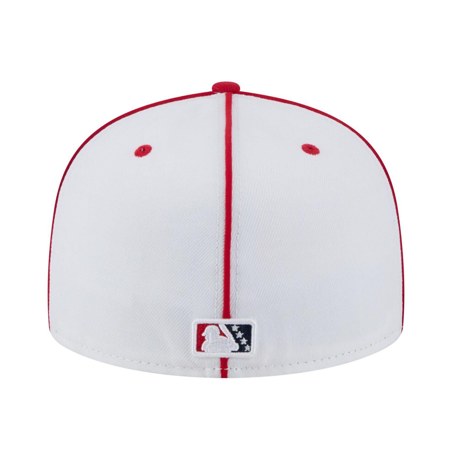 Мужская кепка New Era White/Red Memphis Redbirds Authentic Collection 59FIFTY Fitted Hat — фото 4