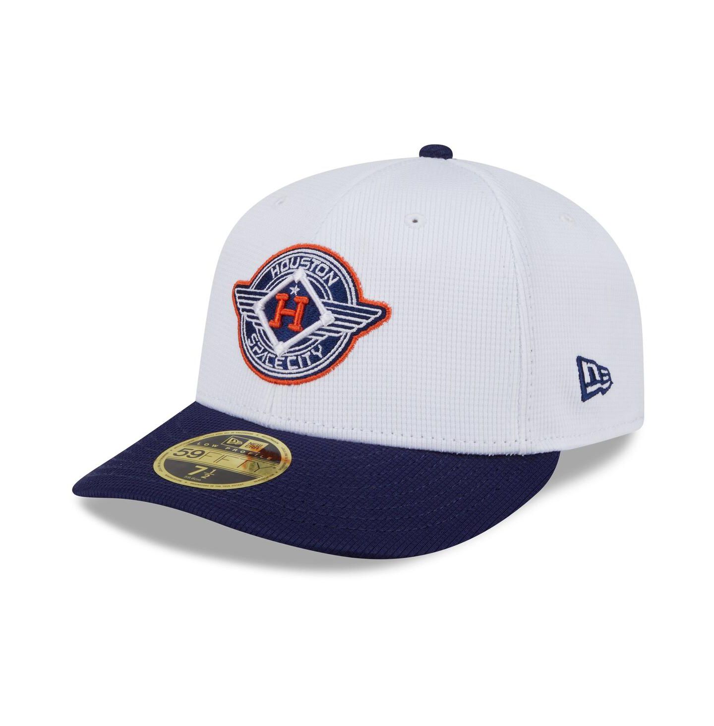 Мужская кепка New Era White/Navy Houston Astros 2025 City Connect Batting Practice Low Profile 59FIFTY Fitted Hat — фото 1