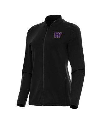 Antigua - Women's Black Washington Huskies Continual Full-Zip Jacket