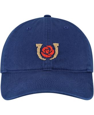 Men's and Women's Navy Kentucky Derby Horseshoe and Rose Adjustable Hat