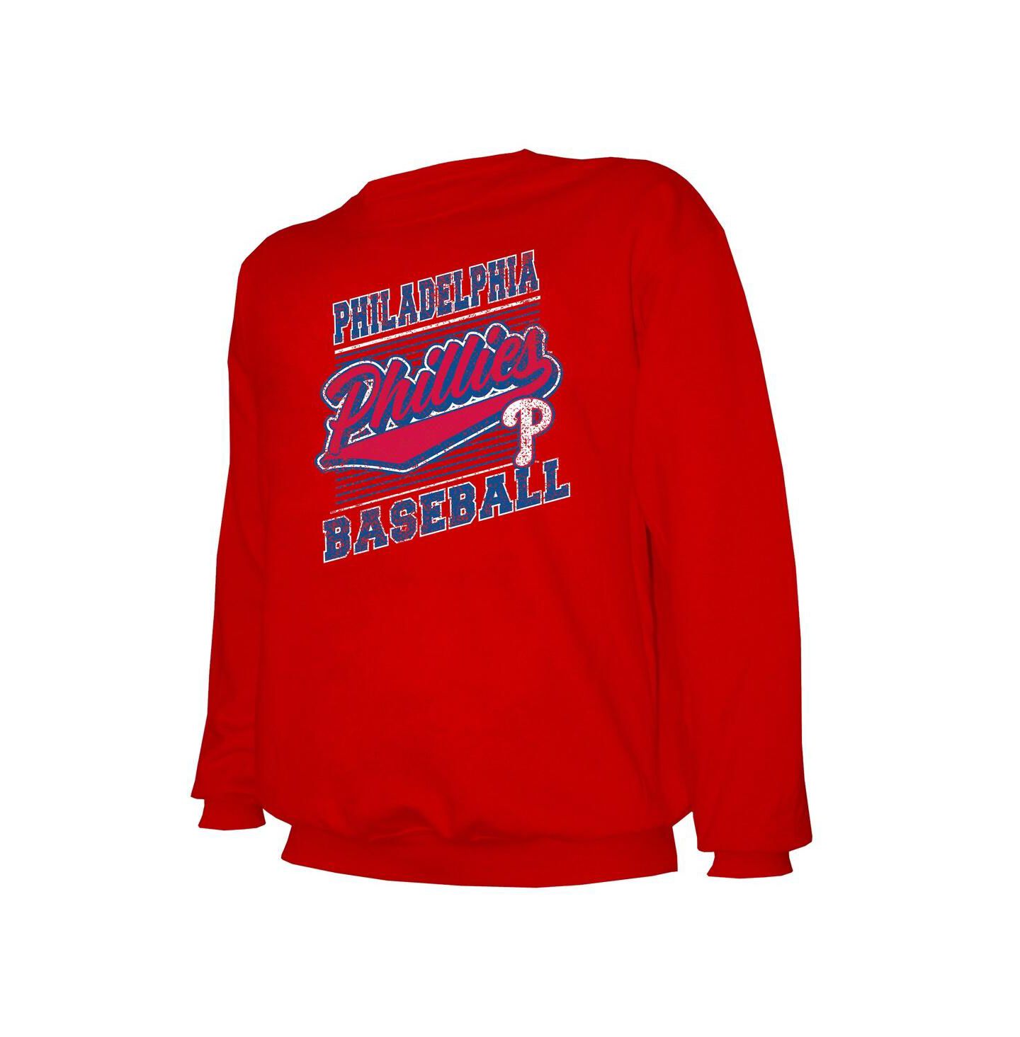 Мужская толстовка Stitches Red Philadelphia Phillies Lightweight Crew — фото 2