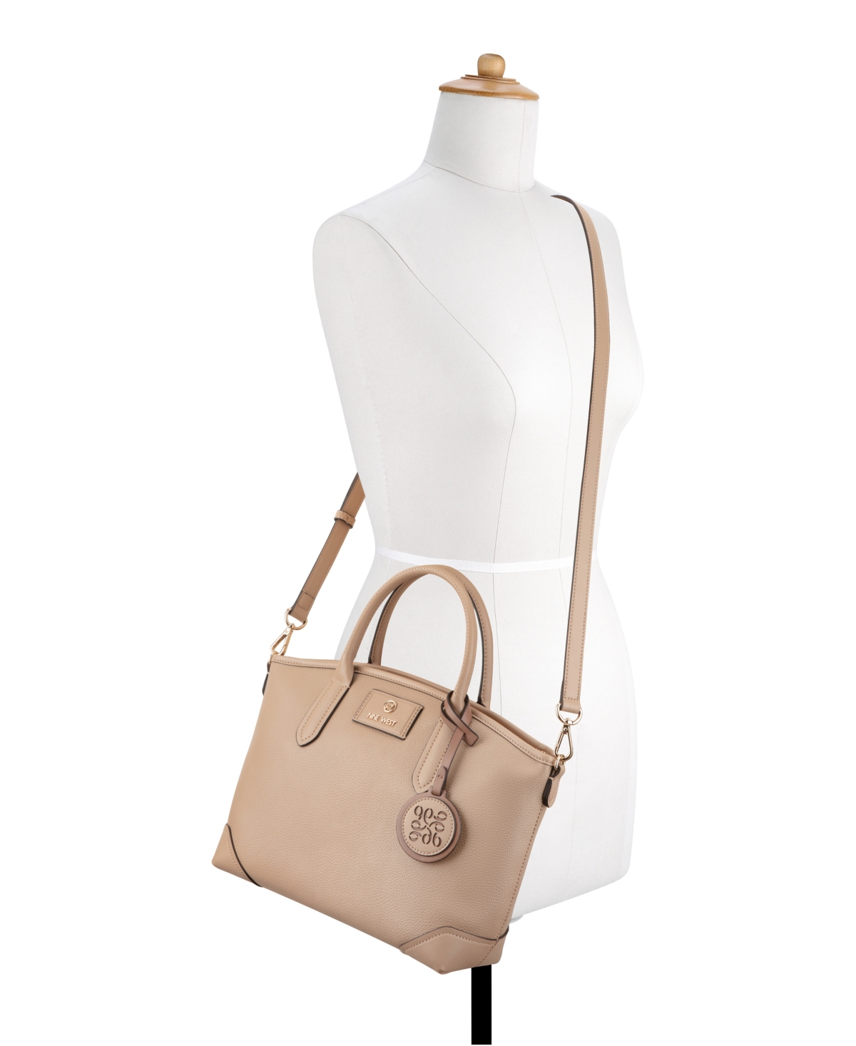 Nine West Piera Large Satchel Bag In Khaki
