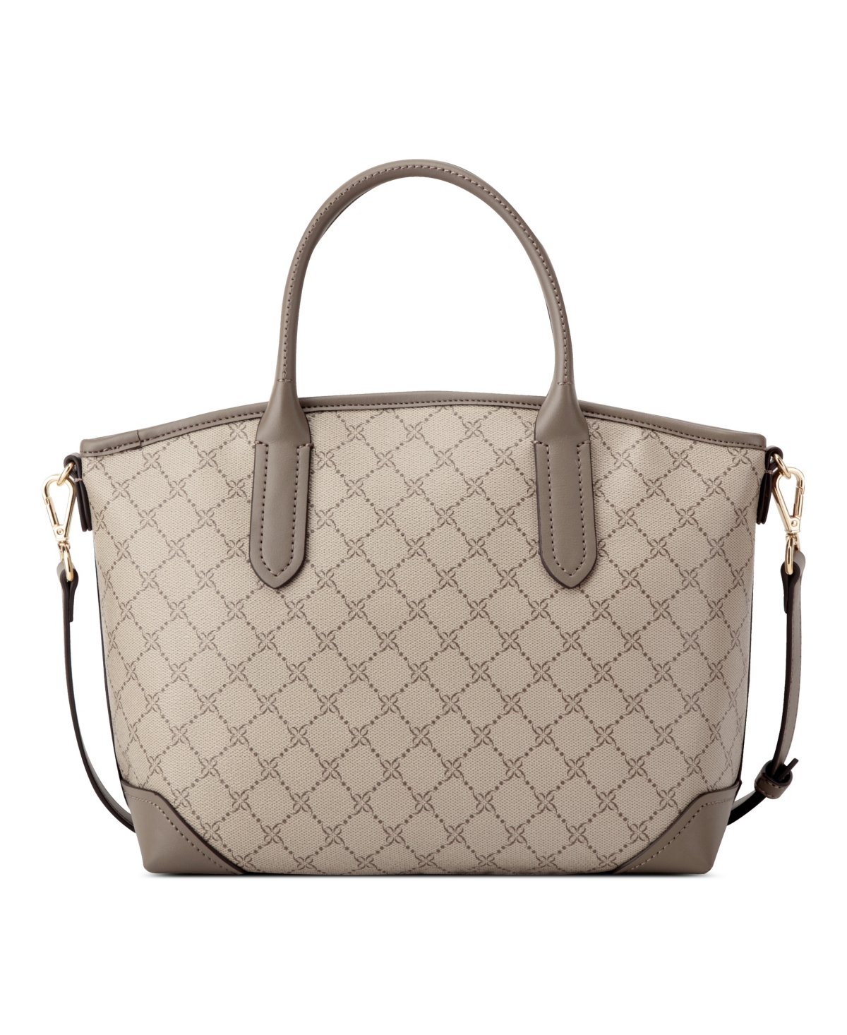Nine West Piera Large Satchel Bag In Beige Logo Flint