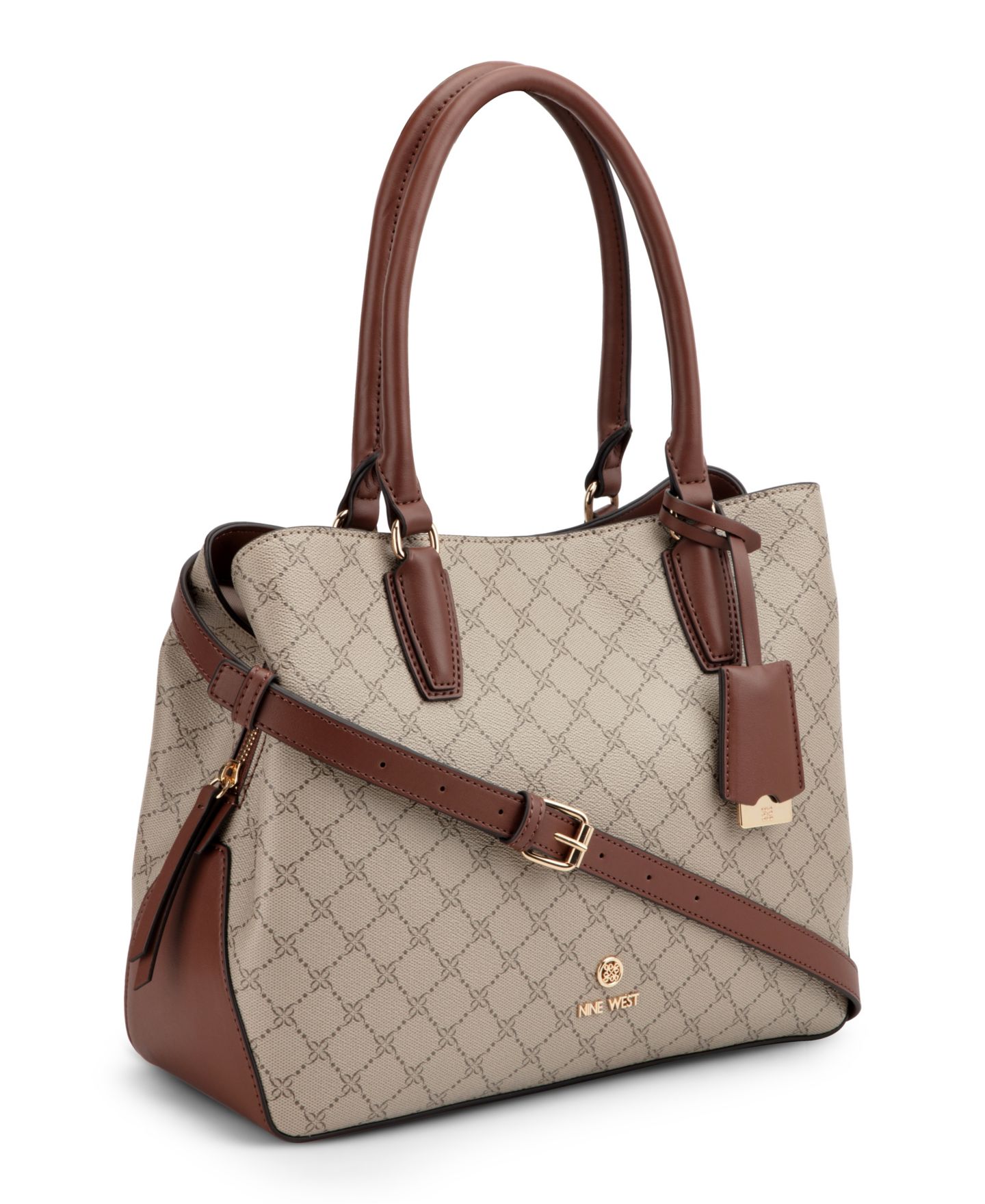 Женская сумка Nine West Lakelyn Carryall Large Satchel, цвет: Бежевый красное дерево — фото 3