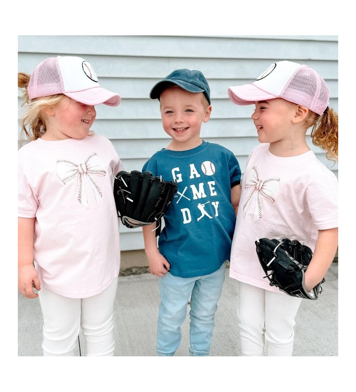 Sweet Wink Baby Girls Baseball Bow Short Sleeve T-Shirt