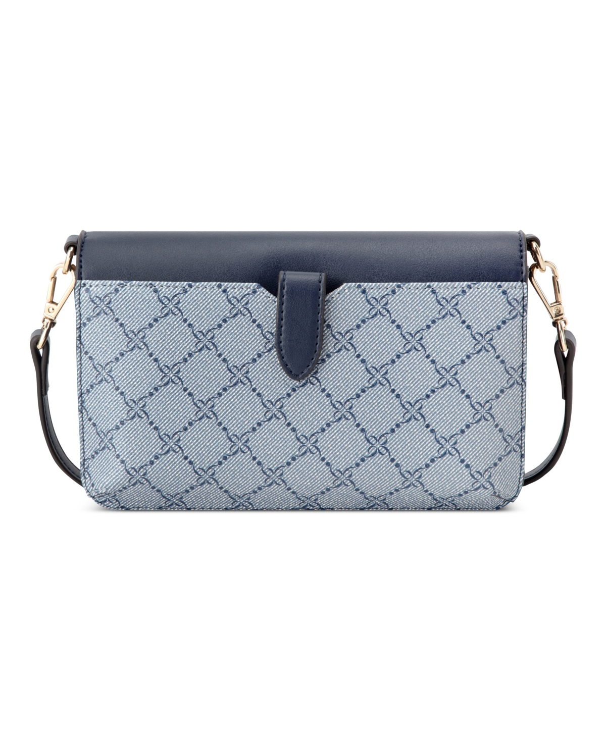 Nine West Caireann Phone Crossbody Wallet In Chambray Logo Navy