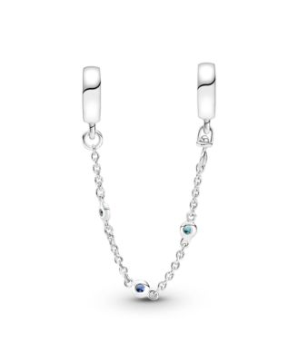 Triple Blue Stone Safety Chain Charms