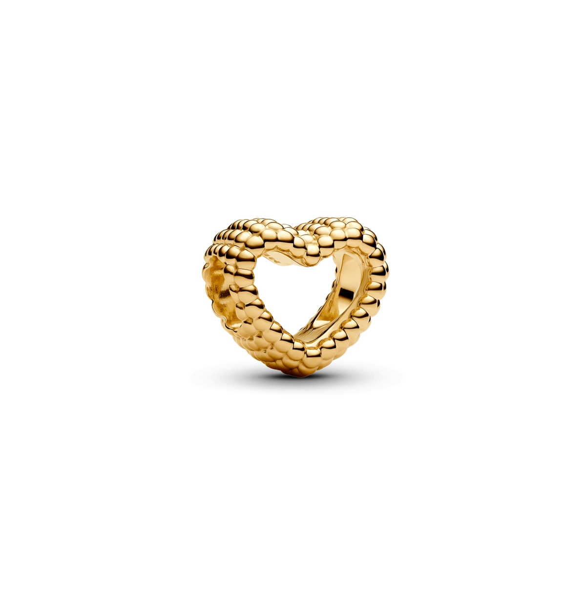Gold-Plated Beaded Open-Heart Charms - Gold